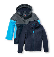 Boys Long Sleeve Colorblock 3-In-1 Jacket