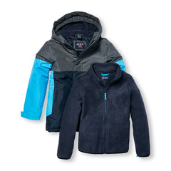 Boys Long Sleeve Colorblock 3-In-1 Jacket