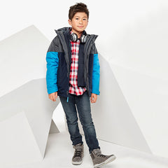 Boys Long Sleeve Colorblock 3-In-1 Jacket
