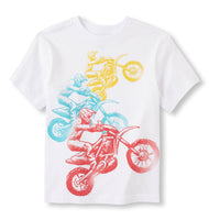 Boys Short Sleeve Moto Bike Graphic Tee